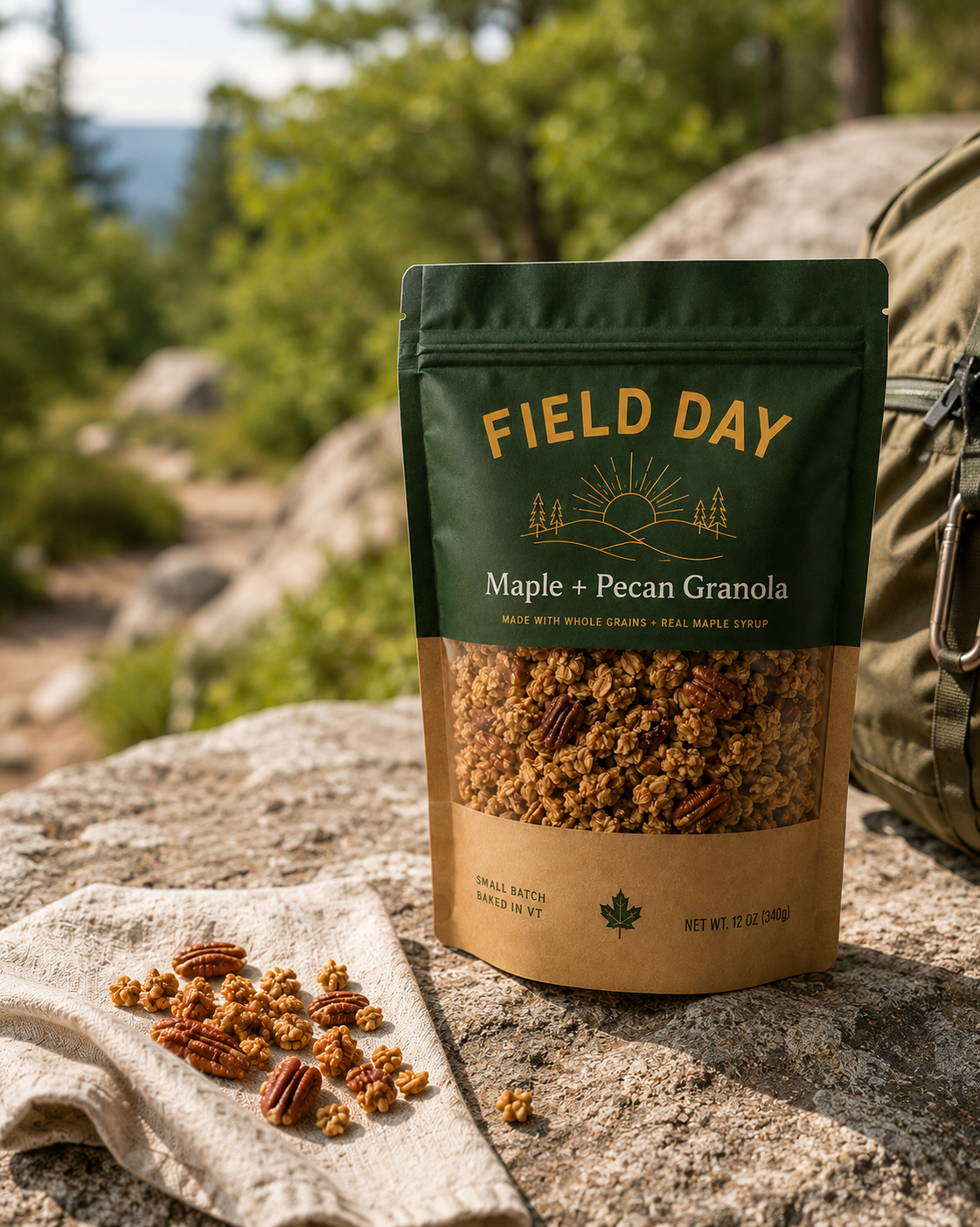 Field Day granola at a trail rest stop